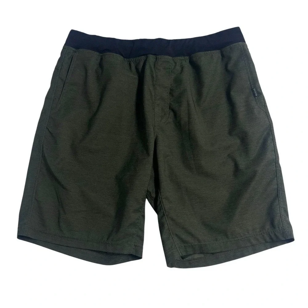 Prana‎ Peak To Creek Shorts Men's Size XL Performance Black Olive Green